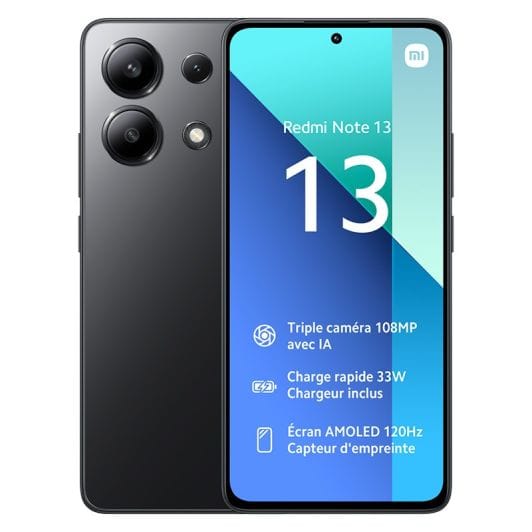 Smartphone XIAOMI Redmi Note13 4G 256Go Noir