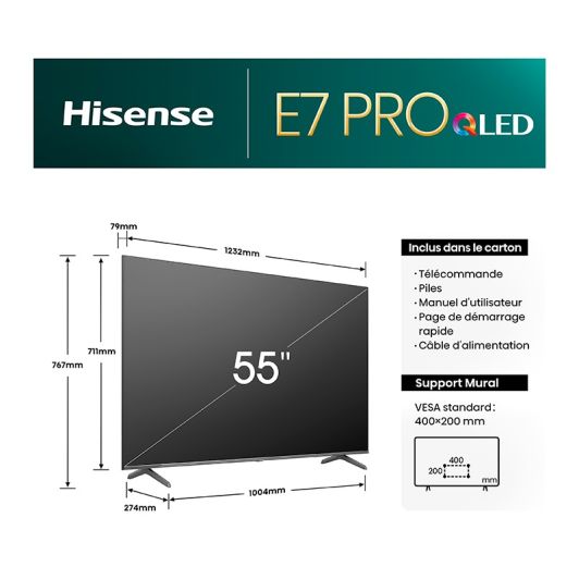 HISENSE 55E7NQ PRO 144Hz  - TV QLED 55