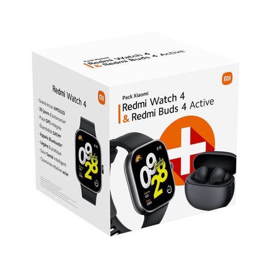 SmartWatch XIAOMI Pack Redmi Watch 4+ Buds4 Active zwart