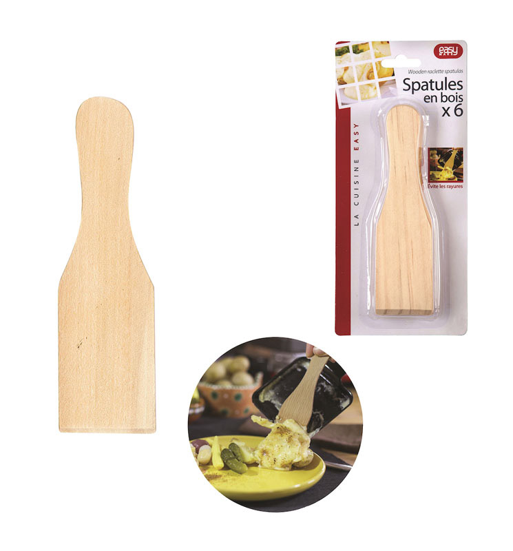 6 spatules bois pour raclette