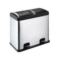 Duo pedaalafvalbak BY ELECTRO DEPOT 60L - Inox