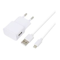 Voedingsnet Lader HIGH ONE 2.4AA wit + Lightning Kabel 1M
