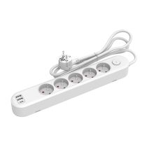 Multiprise LINK2HOME 5 prises + 3 USB A et C et interrupteur