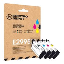 compatibele inktcartridge   ELECTRO DEPOT Epson E2995 XL pack zwart en kleuren (aardbei)