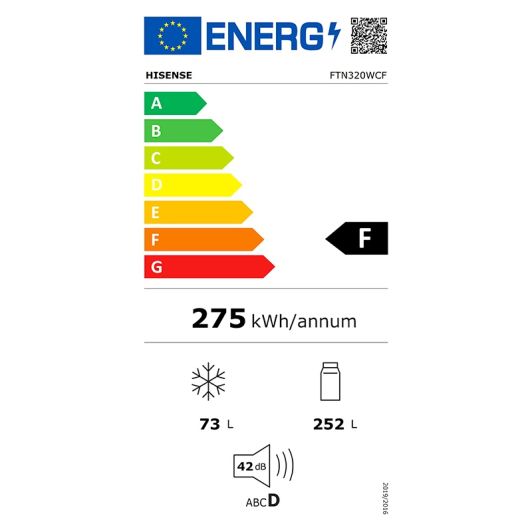 Koel-vriescombinatie HISENSE FTN320WCF