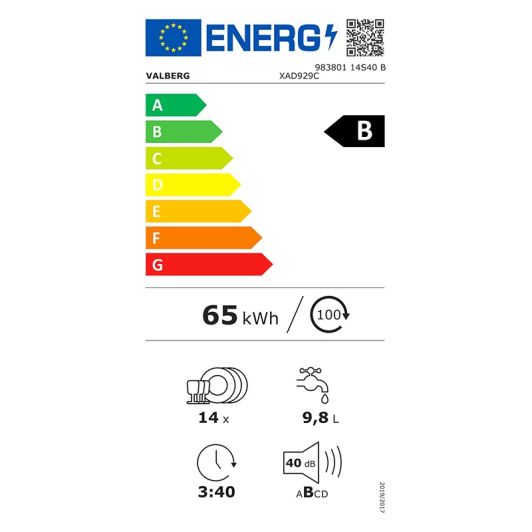 Vaatwasser 14 bestekken VALBERG 14S40 B XAD929C