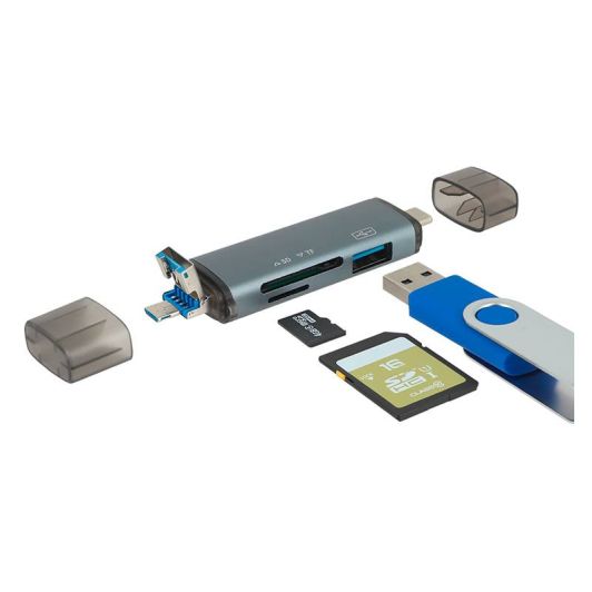 Lecteur de cartes multifonction SEDEA 6 en 1 - USB ► USB-C