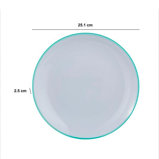 Assiette acrylique 25cm coloris menthe