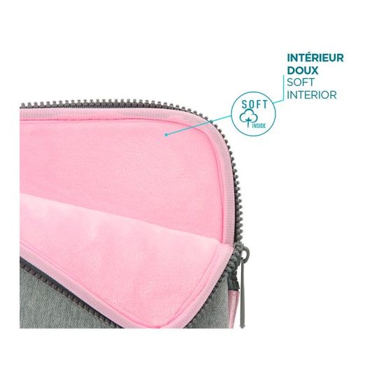 Housse pour ordinateur à mémoire de forme jusqu'à 14'' - Gris & Rose - Skin