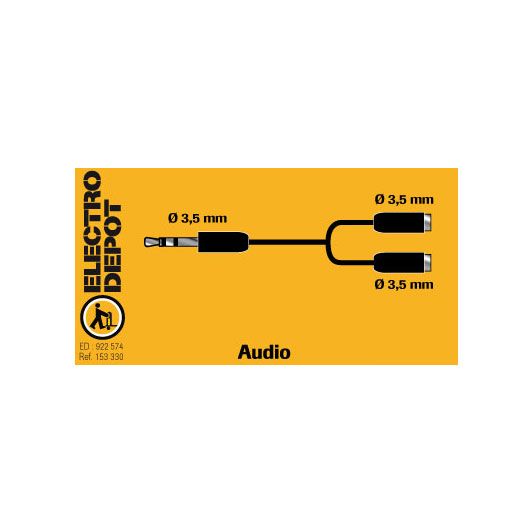 Kabel 1 jack naar 2 jack 3,5 mm