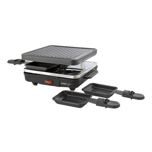 Raclette multifunctioneel COSYLIFE 4 personen + steen CL-R4P2