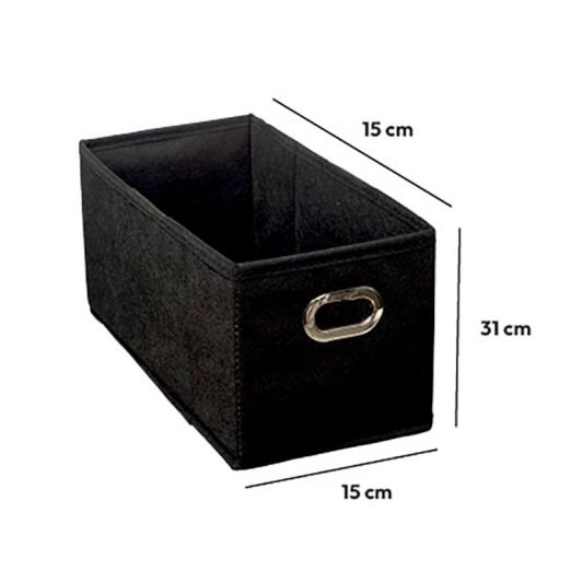 Opbergdoos Opvouwbaar zwart 15x31 cm