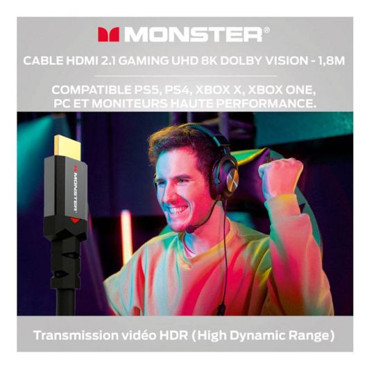 HDMI Kabel MONSTER GAMING 8K HDR 48GBPS 1,8M