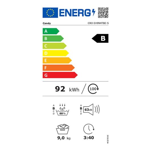 CANDY CRO EH9N4TBE-S - Droogkast Warmtepomp 9KG 