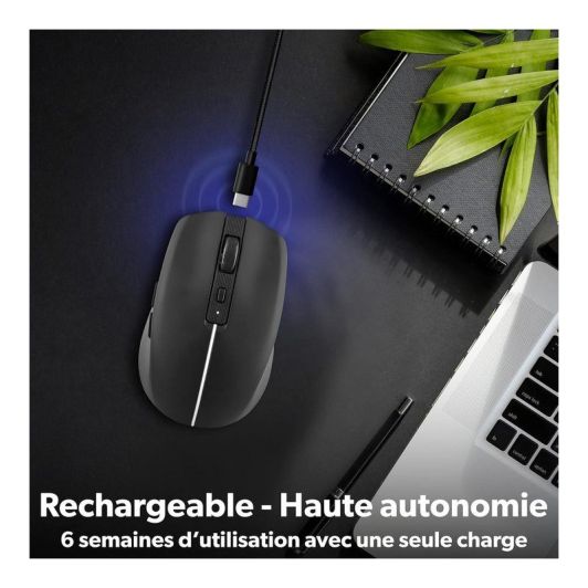 Muis herlaadbaar Bluetooth DUAL CONNECT Zwart - GRADIENT