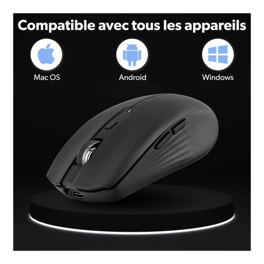 Muis herlaadbaar Bluetooth DUAL CONNECT Zwart - GRADIENT