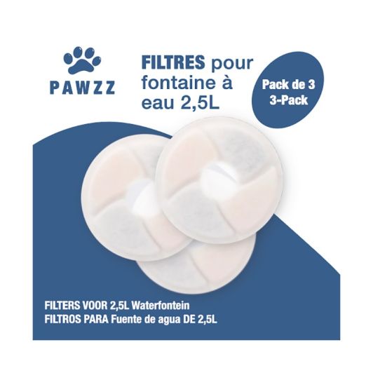 Set van 3 filters voor drinkfontein PAWZZ 