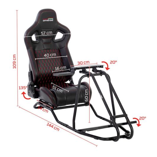 AMSTRAD AMS-RACING-SIM racesimulatorstoel – zwart