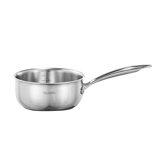Set VALBERG van 3 roestvrijstalen kookpannen triply 16 cm