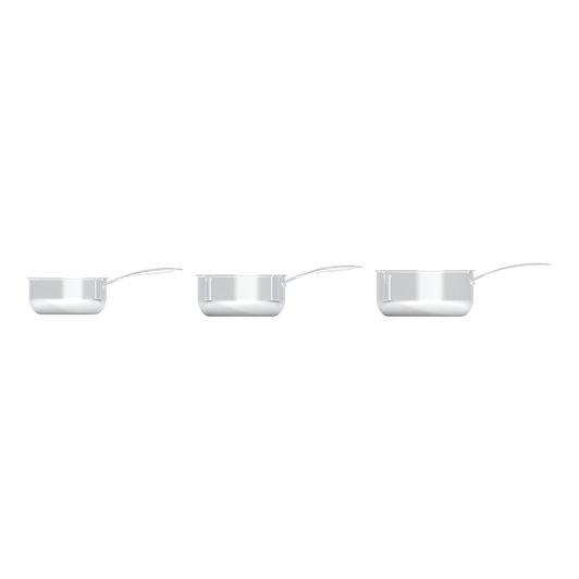 Set VALBERG van 3 roestvrijstalen kookpannen triply 16 cm