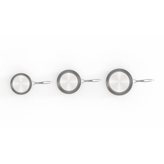 Set VALBERG van 3 roestvrijstalen kookpannen triply 16 cm