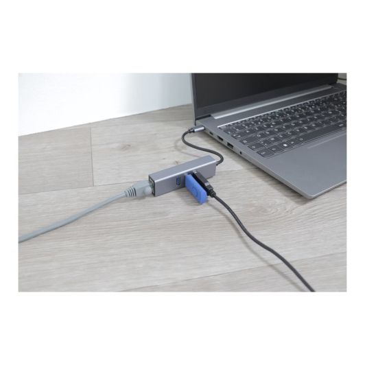 Adaptateur USB-C vers RJ45 + 3x USB-A Edenwood Réseau Gigabit + Hub USB 3.0