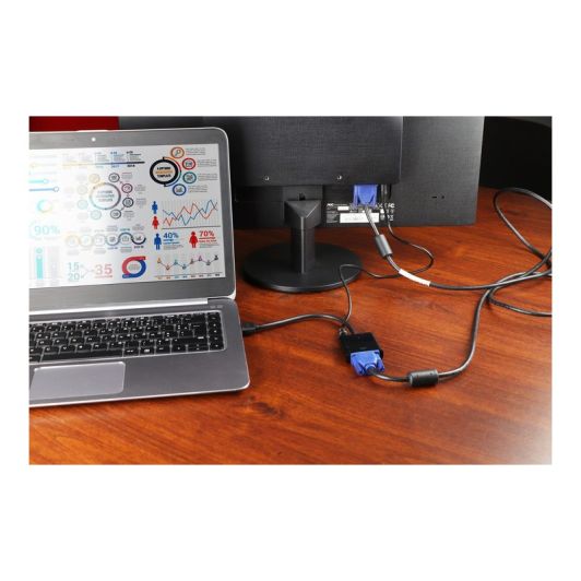 Adaptateur HDMI Mâle vers VGA Femelle Edenwood avec Sortie Audio Jack – Full HD 1080p