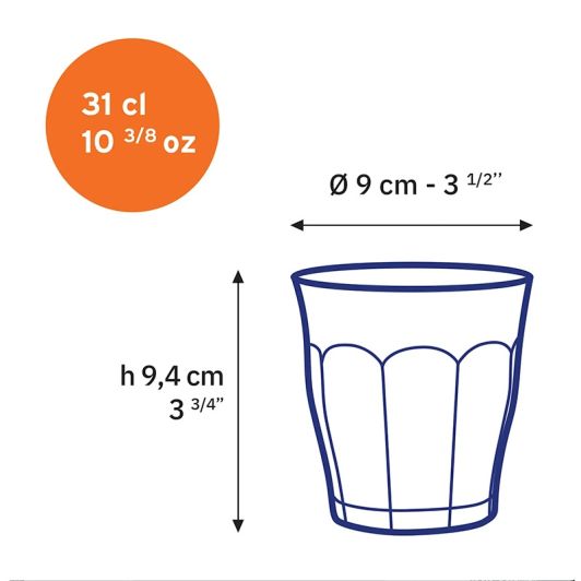 Verre DURALEX Picardie gris 31cl x6