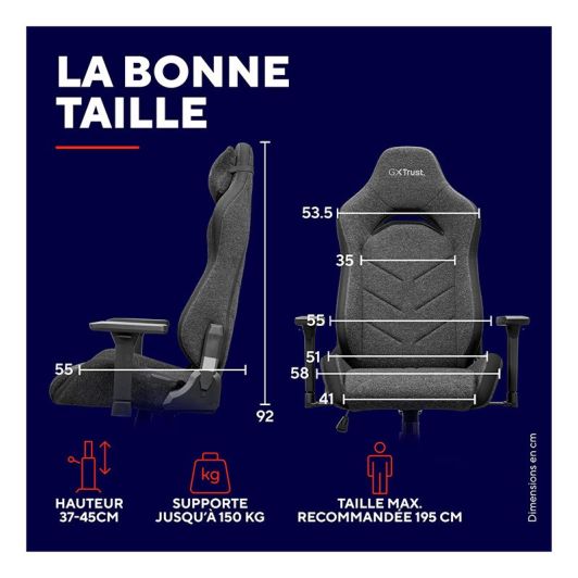 Chaise gaming TRUST Ruya Fabric