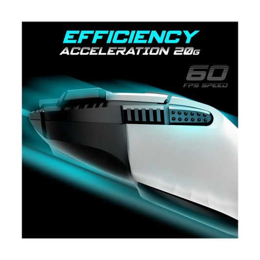 Souris gaming SPIRIT OF GAMER Blanche – 12800 DPI / 8 boutons / Tir rapide