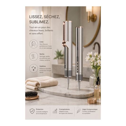 Stijltang SILVER STYLE 2-in-1 drogend LISS'AIR