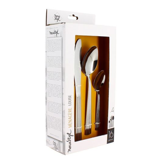 Bestek 16 stuks inox Louise