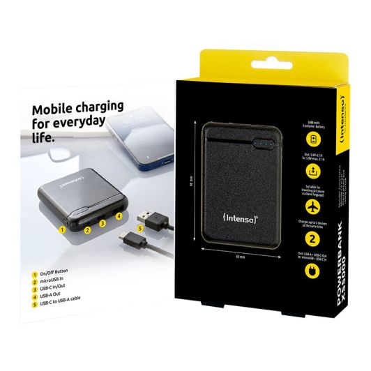 Powerbank INTENSO 5000 mAh Zwart
