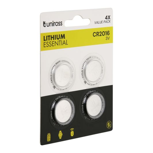Set van 4 batterijen UNIROSS CR2016