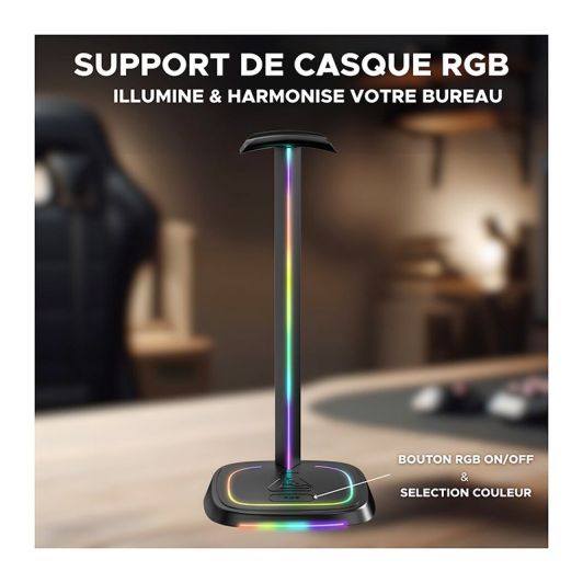 THE G-LAB Kult Stand Neon Gaming Headsethouder - RGB Verlichting - Stabiel