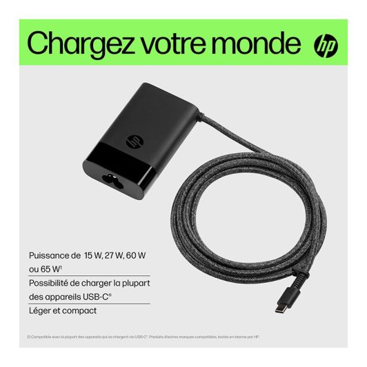HP USB-C Oplader 65W - Universele Voedingsadapter voor Laptop, Tablet en Smartphone