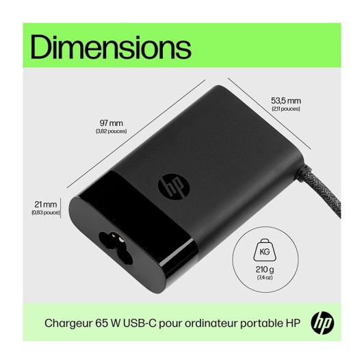 HP USB-C Oplader 65W - Universele Voedingsadapter voor Laptop, Tablet en Smartphone
