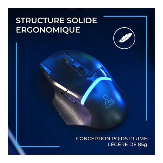 Souris gaming THE G-LAB KULT PALLADIUM draadloos RGB 10 000DPI Bluetooth en 2.4Ghz