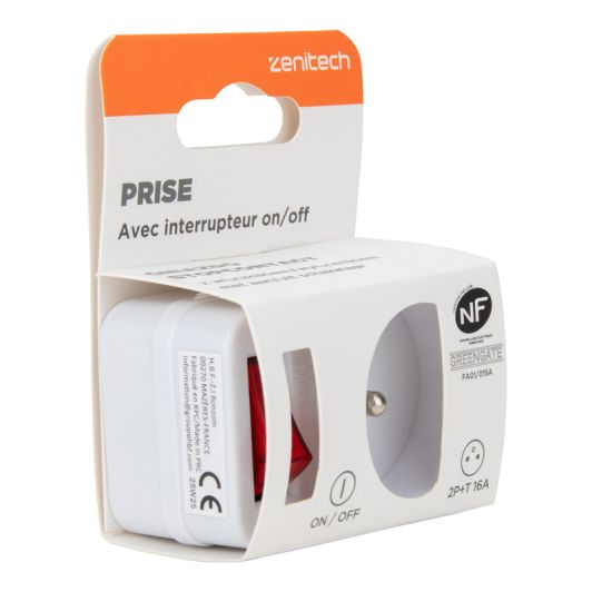 Prise ZENITECH avec interrupteur