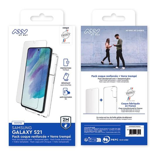Pack Myway hoesje en bescherming scherm S21